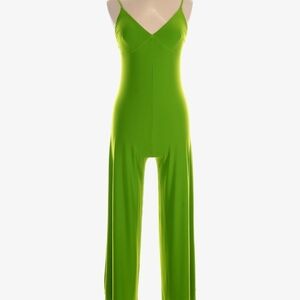 Norma Kamali Green Slip Jumpsuit Romper Women Size Small Rare!
